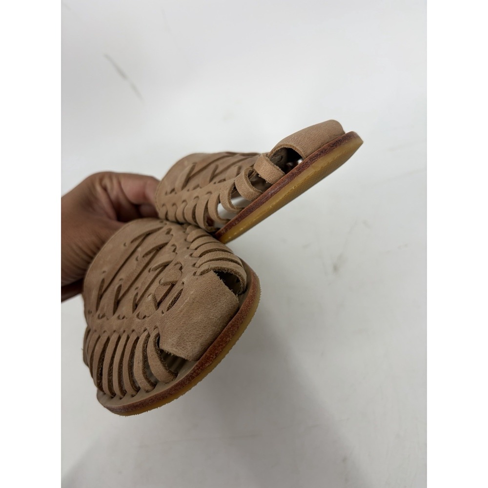 Nisolo Huarache Shoes Women's 9.5 Tan Leather Woven Flats Sandals Loafers - Picture 6 of 10